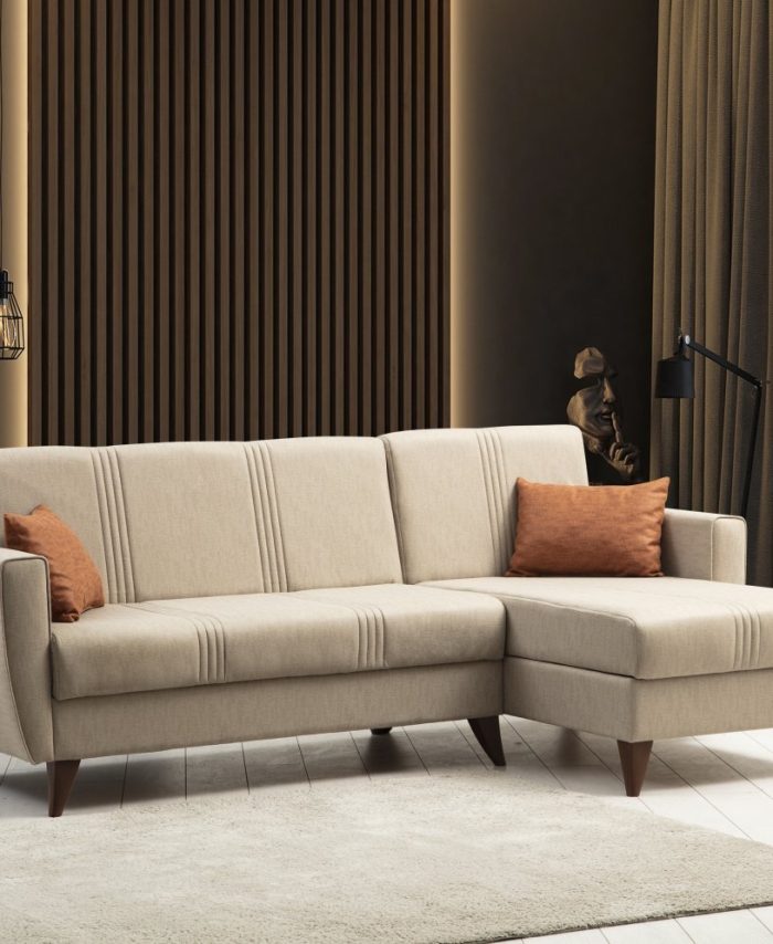 Zaden Storage Base L Corner Sofa Beige