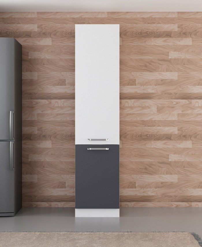 Kayra Home 50 Cm Kitchen Tall Cabinet - White/Anthracite D50-A1