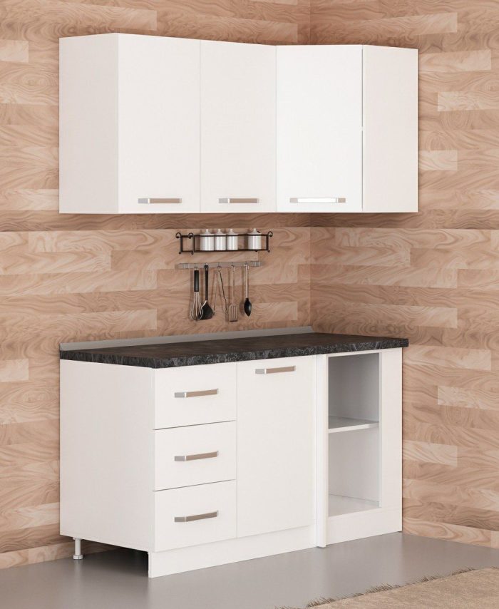 Kayra Home 150Cm Corner Kitchen Cabinet - White K150-B3