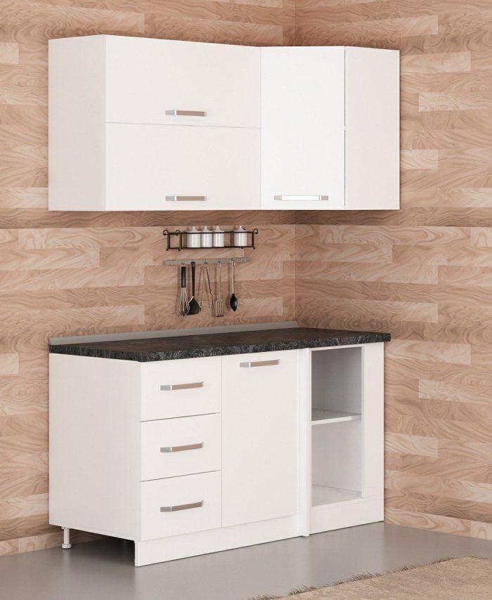 Kayra Home 150Cm Corner Kitchen Cabinet - White K150-B4