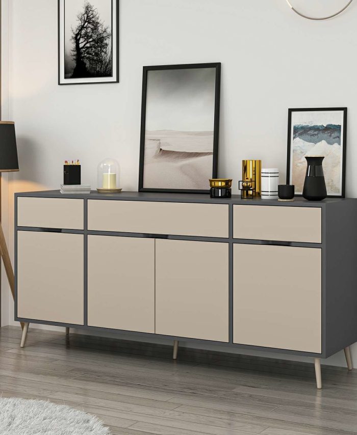 Elina Legged Console - Anthracite/Sandstone