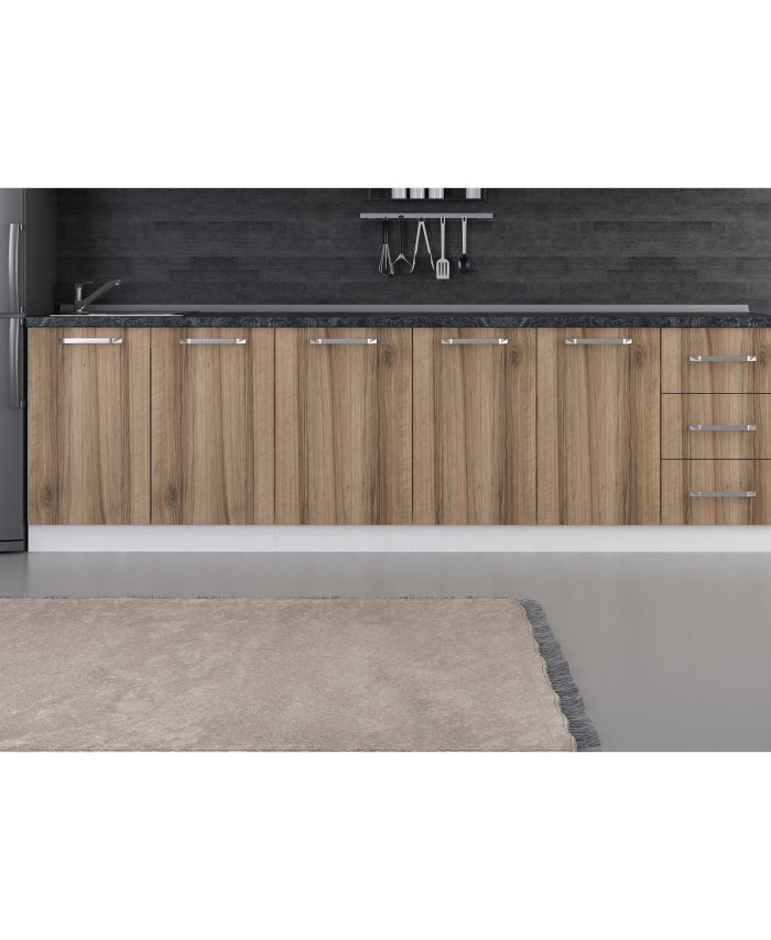 Kayra Home 275 Cm Kitchen Cabinet White Gold 275-D1-Base Module